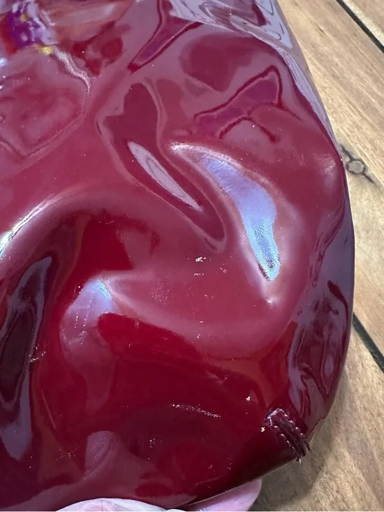 Coach Poppy Glossy Patent Leather Slim Shoulder Bag in Burgundy with Gold Chain - Picture 11 of 13